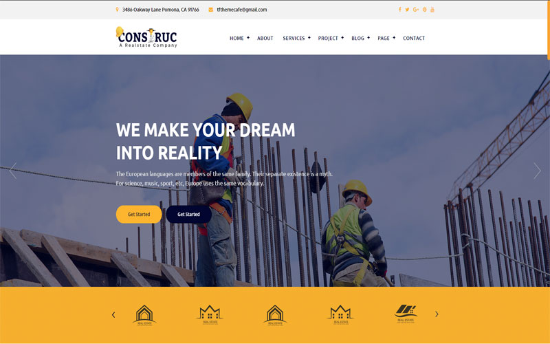 Mẫu thiết kế website công ty xây dựng nổi bật